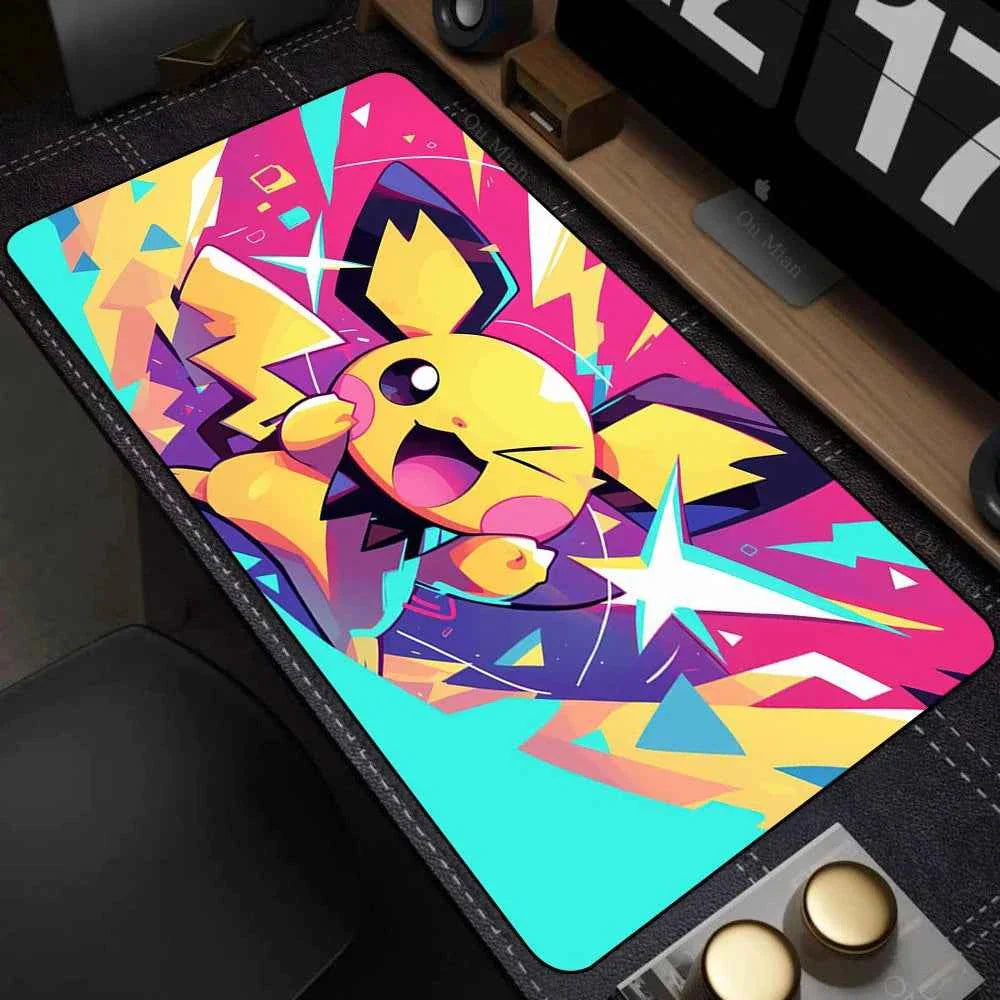 Leather Mouse Pad Pokemon Pikachu Mouse Mat Desk Mousepad For LOL Lockedge Large Gaming Accessories Computer Gamer Keyboard Pad