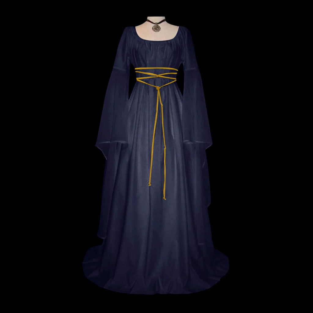 Medieval Gothic Style Retro Cosplay Clothing Long Sleeved Dress Women's Party Dress Mardi Gras Stage Performance Costumes - White / S / United States