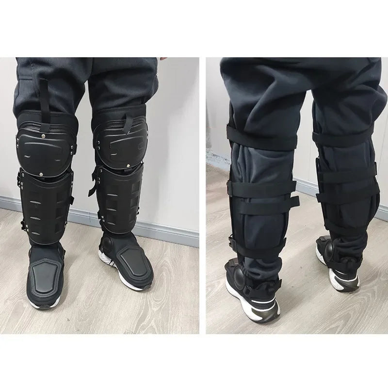 Protective Leg Armor Guards, Tactical Legs Armour Suits, Riot Supplies Full Body Protective Leg and Knee Pads Security Equipment