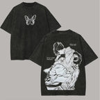 Akaza Koyuki T-shirt: Washed Oversized Anime Graphic Tee