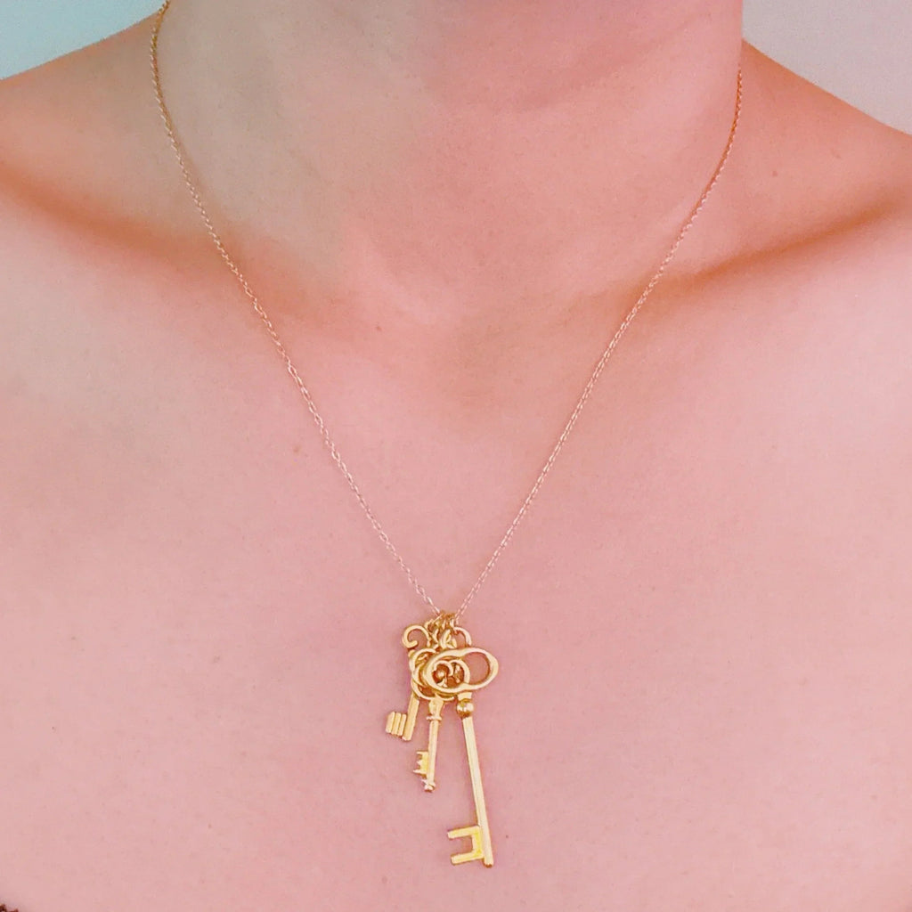Secret Garden Key Necklace – Gold Plated | Vintage Charm, Dainty