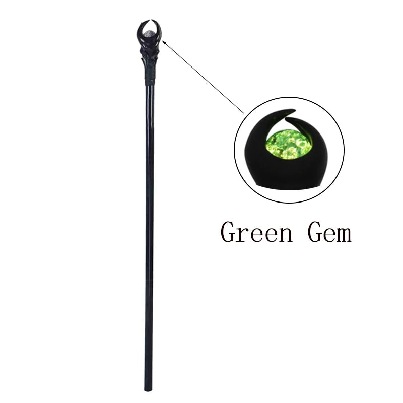 Anime Halloween LED Light Magic Wand Scepter Wizard Staff Evil Witch Cosplay Walking Stick Cane Prop Accessories Party Gifts