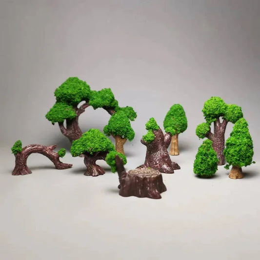 10Pcs/model trees/miniatures plants/lovely cute/fairy garden gnome/moss terrarium decor/crafts/bonsai/DIY supplies