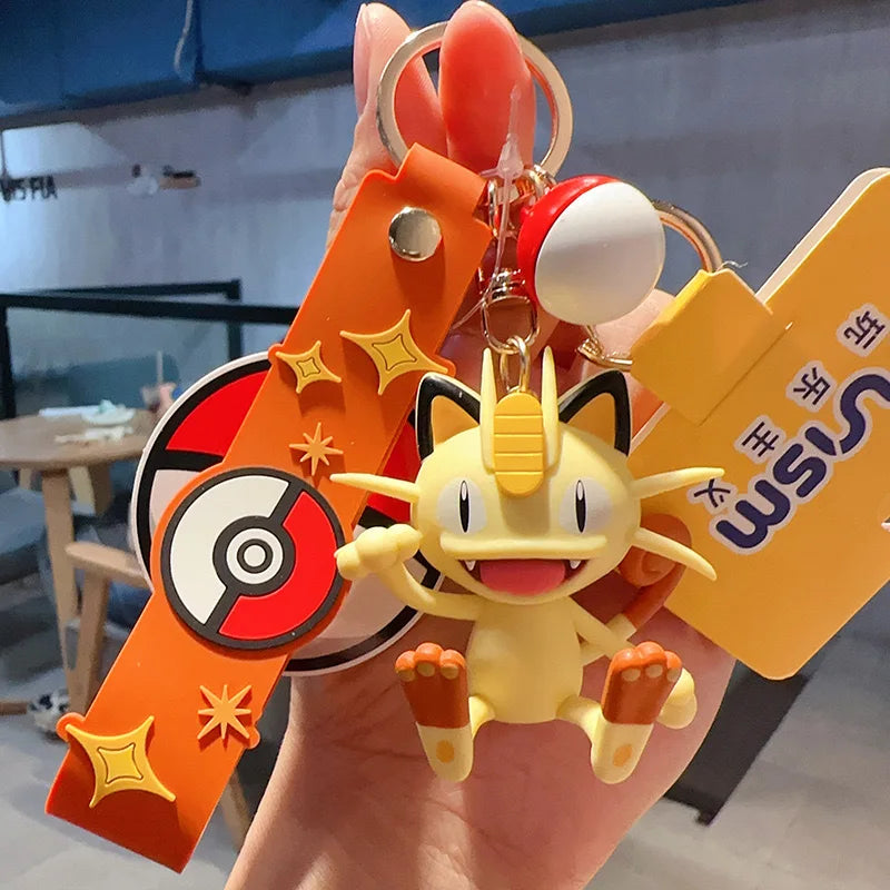 Pokemon Anime Keychain Pendant, Cubone Pikachu Gengar Snorlax Jigglypuff Mimikyu Key Chains