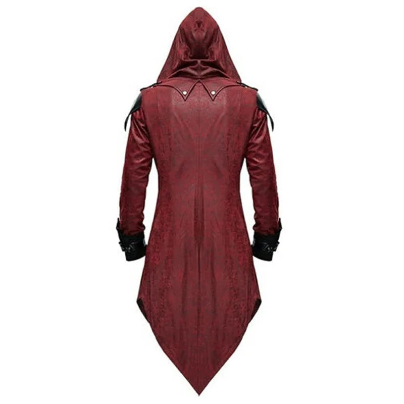 New European and American Medieval Halloween Retro Stitching Coat Male Gothic Dark Costume