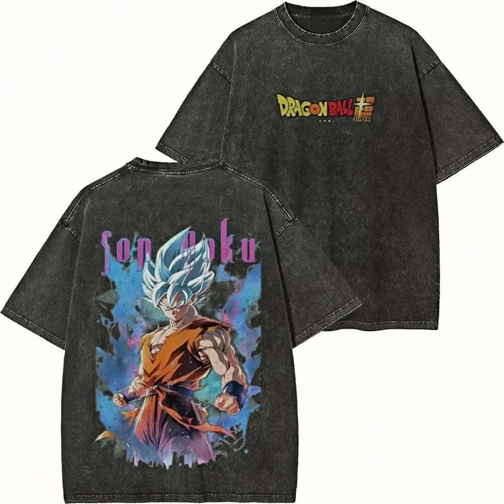 Dragon Ball Goku Majin Buu Washed Graphic T-Shirt Y2K