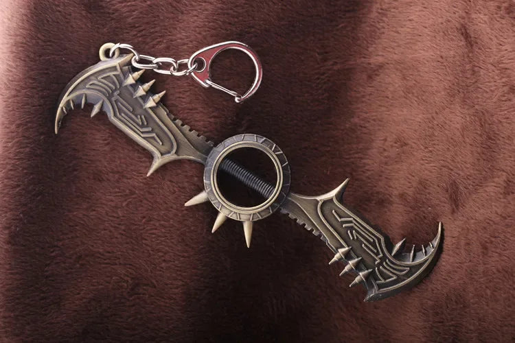 12cm League of Legendes the Glorious Executioner Draven Keychain for Men Metal Model Key Ring Key Holder Fans Bag Car Jewelry