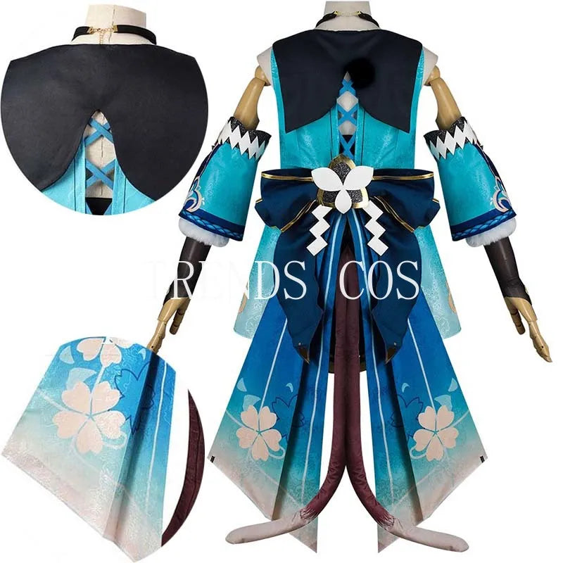 Kirara Cosplay Costume queue de chat Inazuma robe fille costume Halloween carnaval tenues Comic Con (taille européenne)