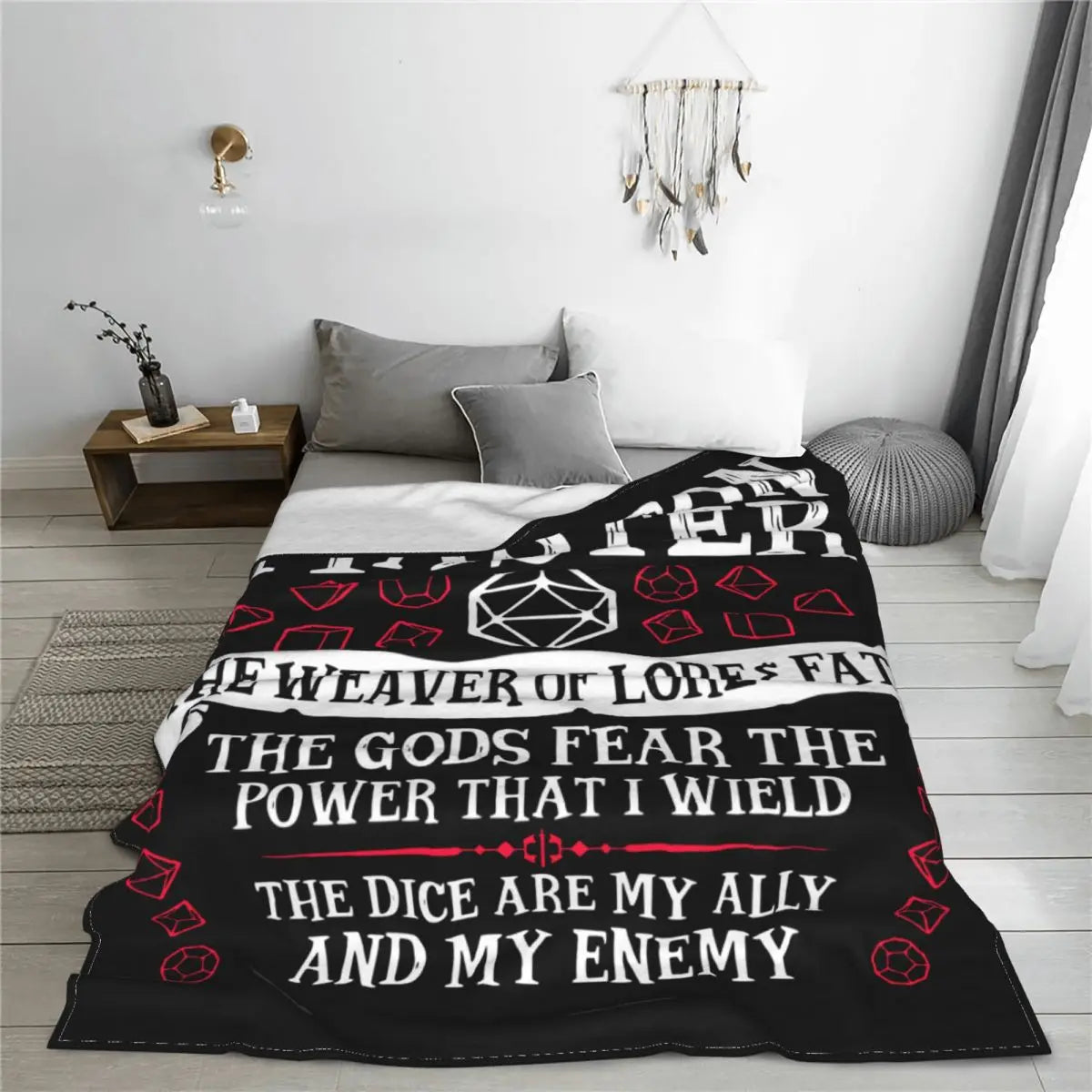 Manta de franela Dungeon Master The Weaver Of Lore &amp; Fate, manta divertida DnD para cama, sofá, edredón fino de felpa de 150x125cm