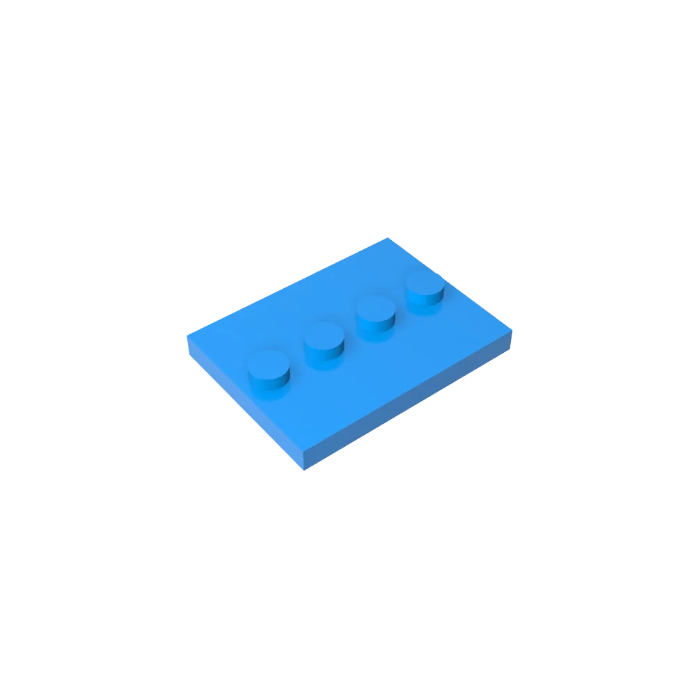 Gobricks GDS-980 Tile, Modified 3 x 4 with 4 Studs in Center | Compatible Building Block for DIY and MOC
