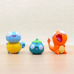 8 PCS Silly Pokemon Mini Figurine Set, Pikachu Bulbasaur Charmander Squirtle Cute PVC Action Figures
