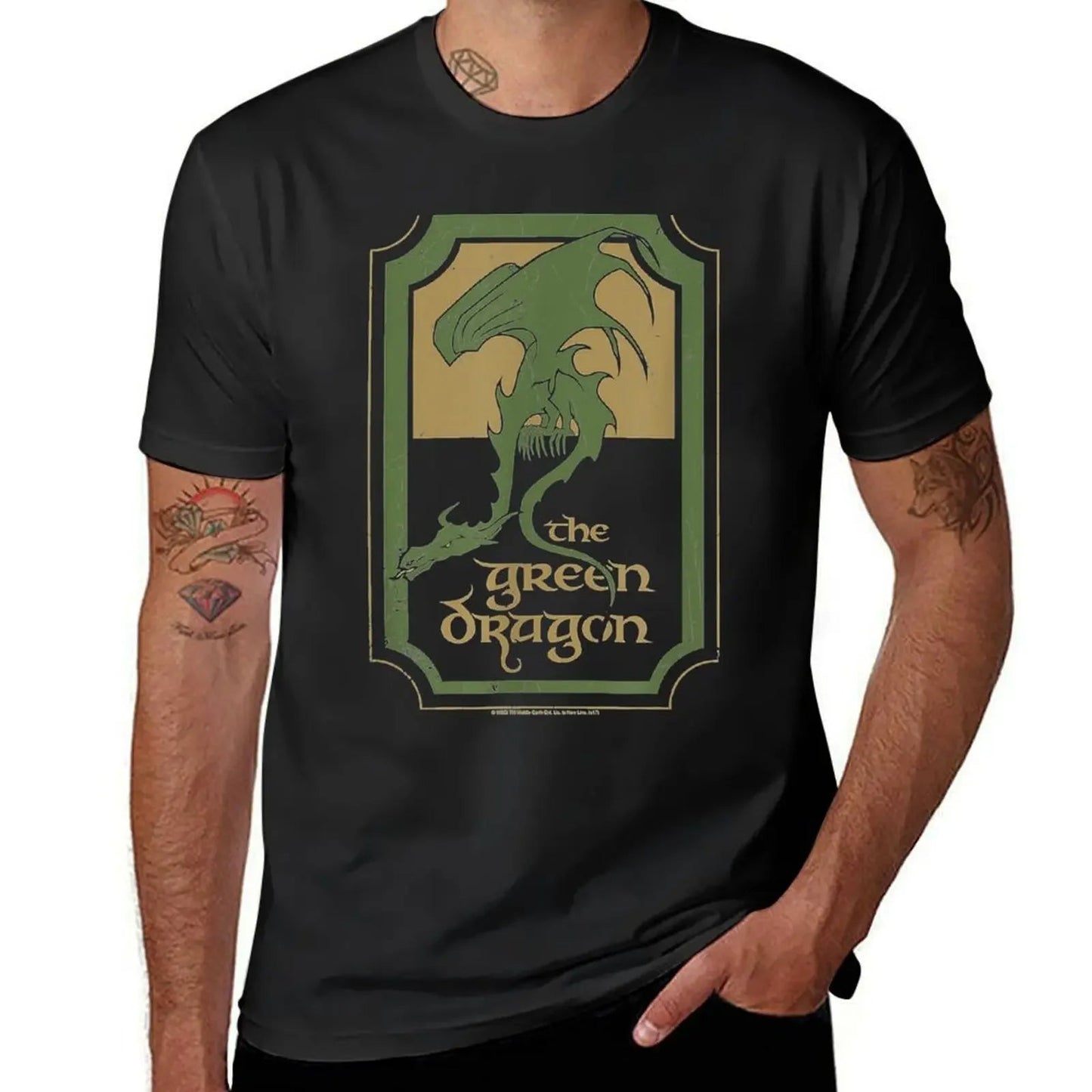 t shirt Lord Rings Green Dragon Tavern T-Shirt anime graphics mens  pure cotton tops casual streetwear