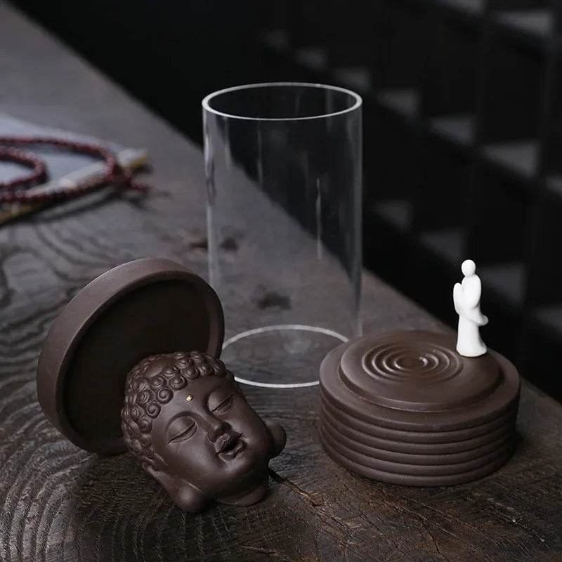 Enlightened Buddha Backflow Incense Burner | Ceramic & Glass - WF01 Only Burner
