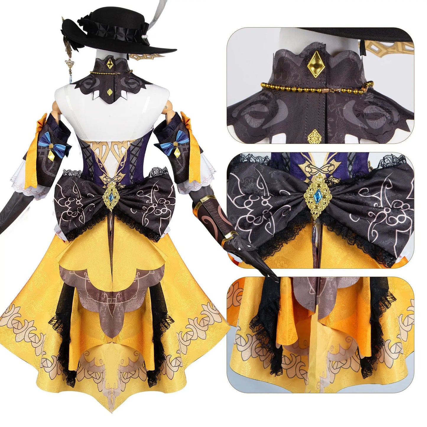 Navia Cosplay disfraz de impacto peluca sombrero conjunto vestido de mujer uniforme fiesta de Halloween para niñas traje