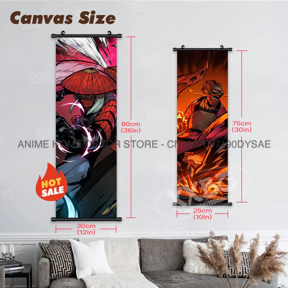 Uzumaki Naruto Posters: Sasuke & Madara Wall Art Scroll
