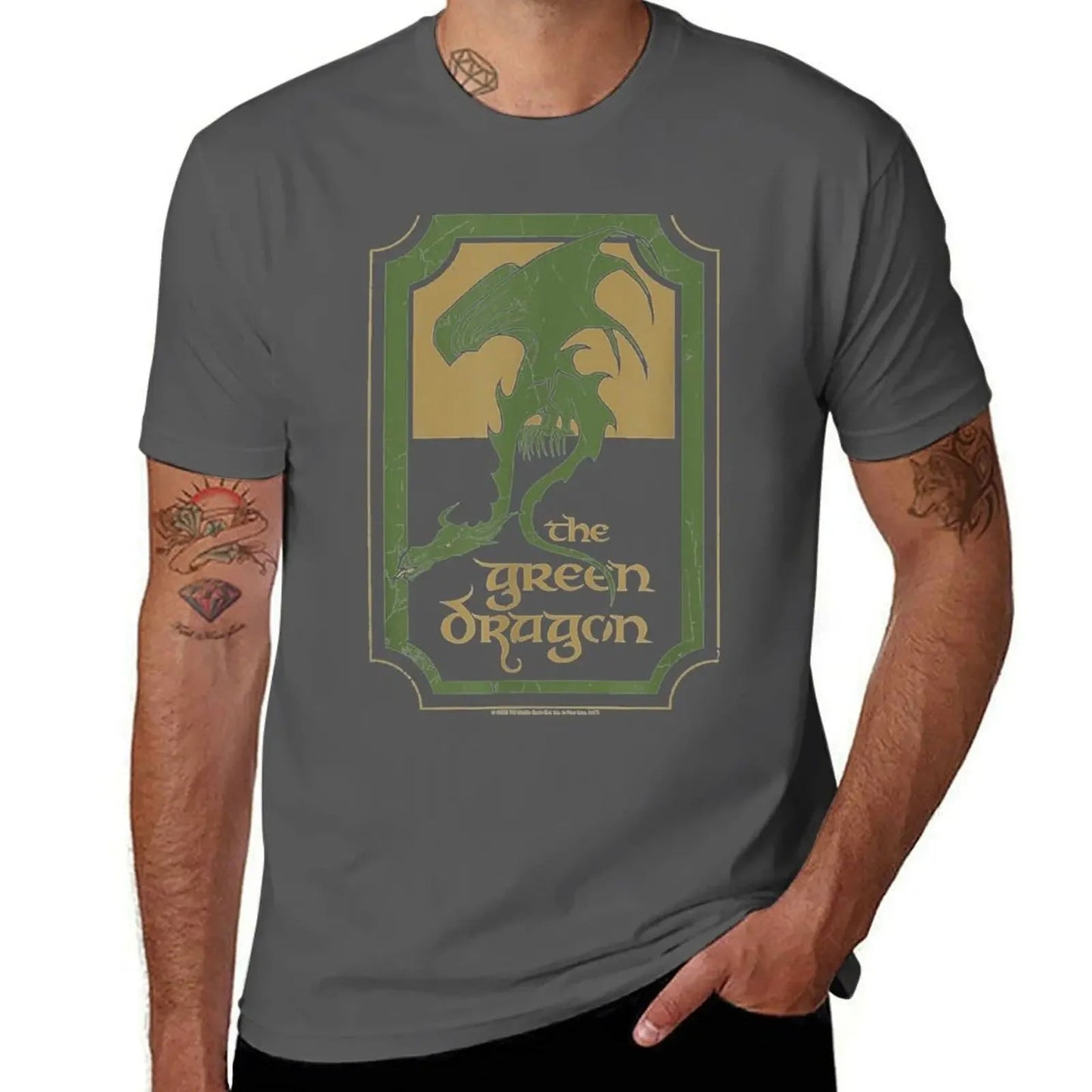 t shirt Lord Rings Green Dragon Tavern T-Shirt anime graphics mens  pure cotton tops casual streetwear