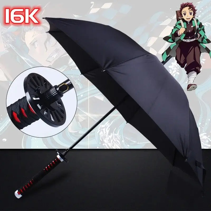 Tanjiro Katana Umbrella: Demon Slayer Long Handle UV Parasol