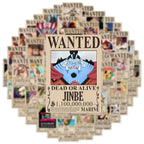 One Piece Wanted Posters Stickers: 50pcs Cool Anime Decals