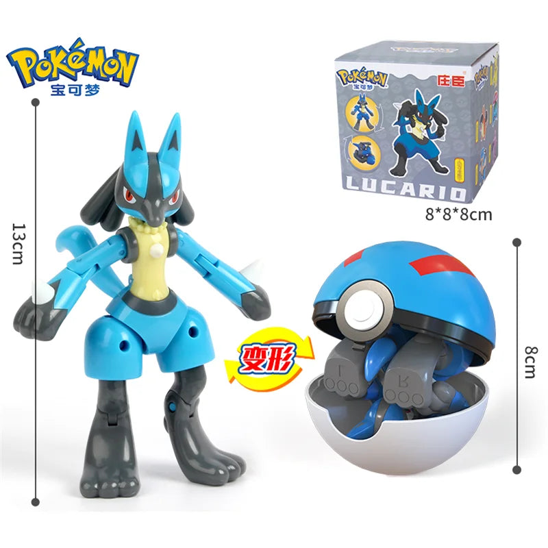 Pokemon Pokeball Anime Figures Toys, Pikachu Gengar Dragonite Snorlax Lapras Pocket Pokeball Toys