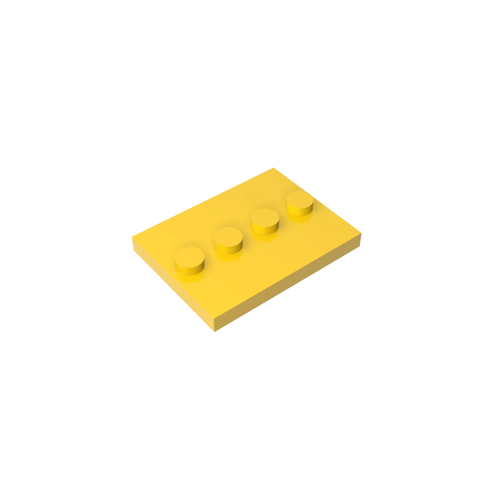 Gobricks GDS-980 Tile, Modified 3 x 4 with 4 Studs in Center | Compatible Building Block for DIY and MOC
