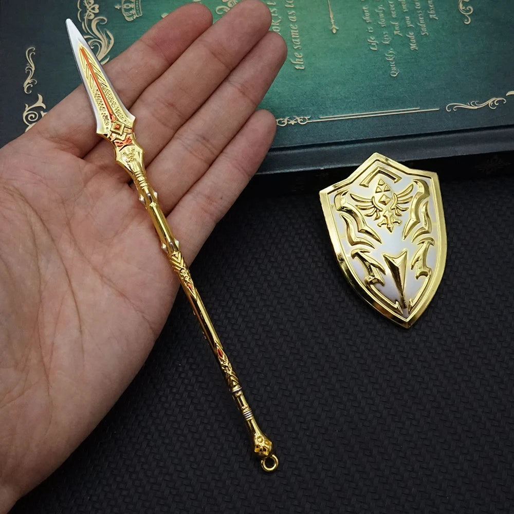 God of War 5 Ragnarok Keychain Kratos Draupnir Spear with Shield Keyring for Men Game Accessories Key Ring Pendant llaveros