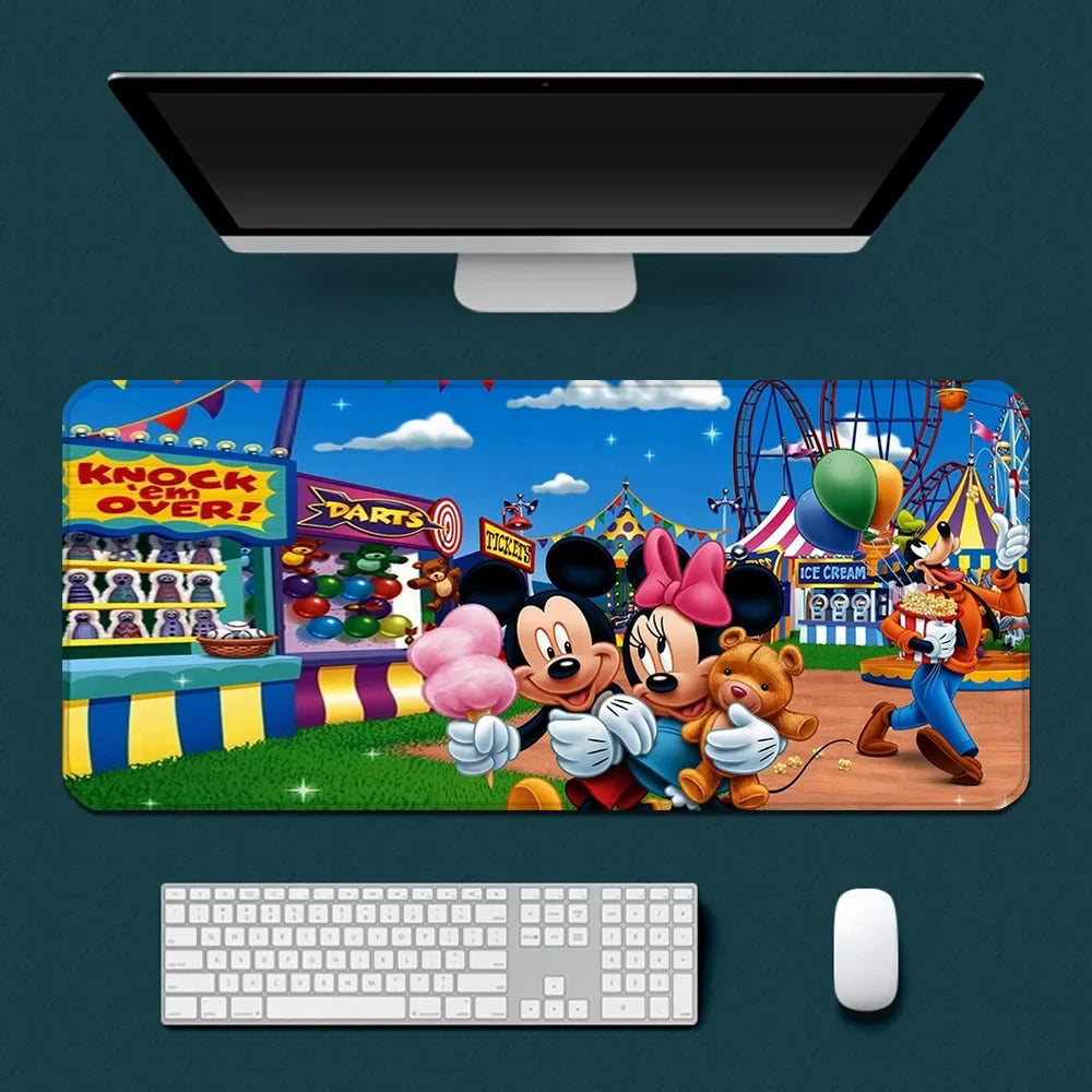 Cute Cartoon Mickey Minnie Mousepad HD Printing Computer Gamers Locking Edge Non-slip Mouse Pad XXL90x40cm Keyboard PC Desk Pad