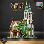 3306PCS St. Andrew's Church Building Block Medieval European Church Model Bricks Set With Light Desktop Decoration Kids Toy Gift - St Andrew Church