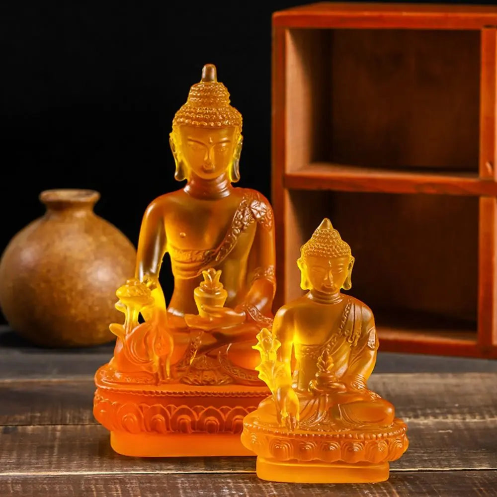 Statue de bouddha de médecine artisanale en résine, ornements Zen de style thaïlandais, artisanat de bouddha en résine, Sculpture bouddhiste de pharmacien faite à la main