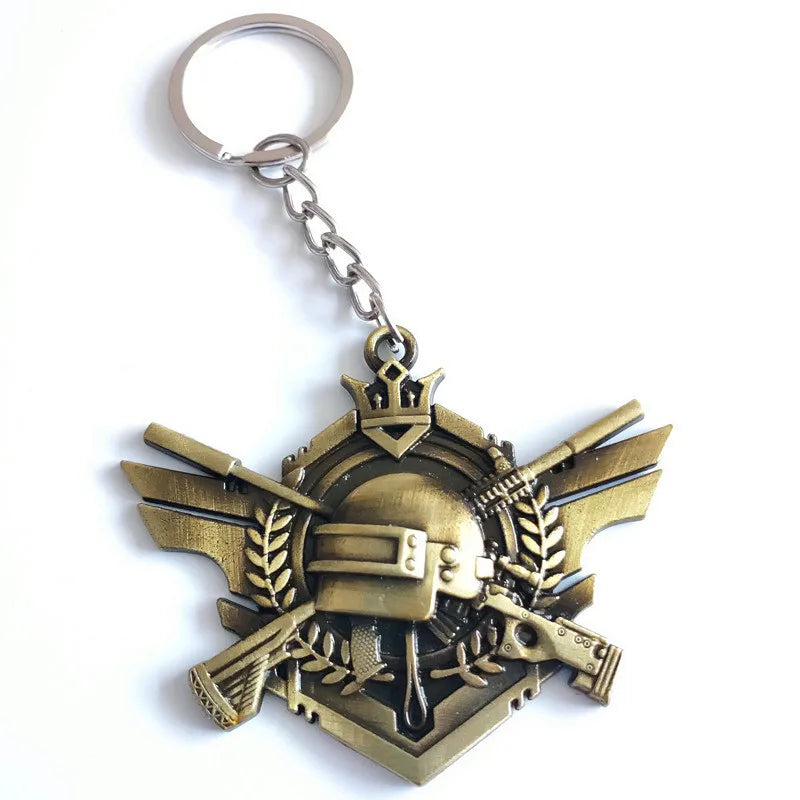 Online Game PUBG Badge Keychain Pendant Cosplay Cyber-Game Playerunknown's Battlegrounds Medal Alloy Key Ring for Game Lovers