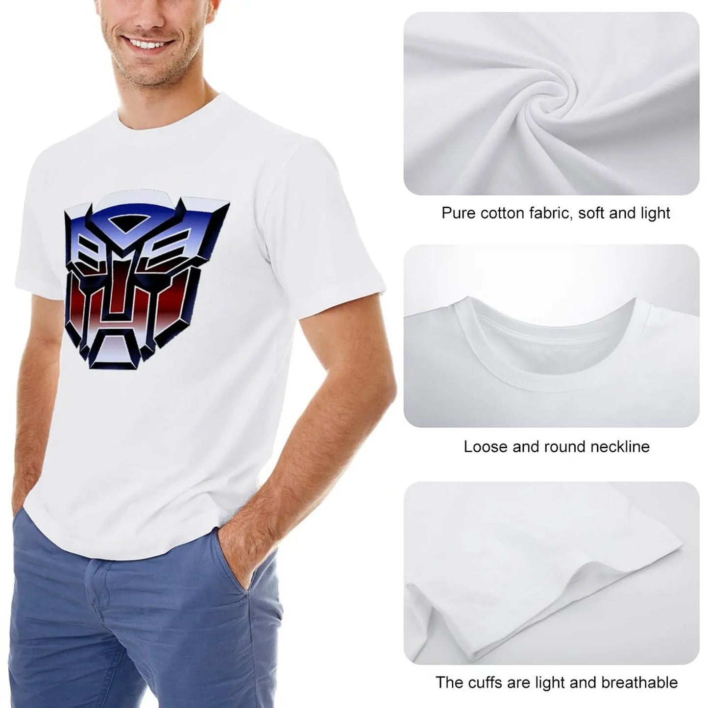 Harajuku Transformer  Black Decepticon Soundwave  Wordtee Vintage 21 T-shirt  Move T-shirts Classic Humor Graphic Aactivity Comp