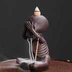 Halloween Skeleton Ceramic Backflow Incense Burner Holder - Eyes Covered