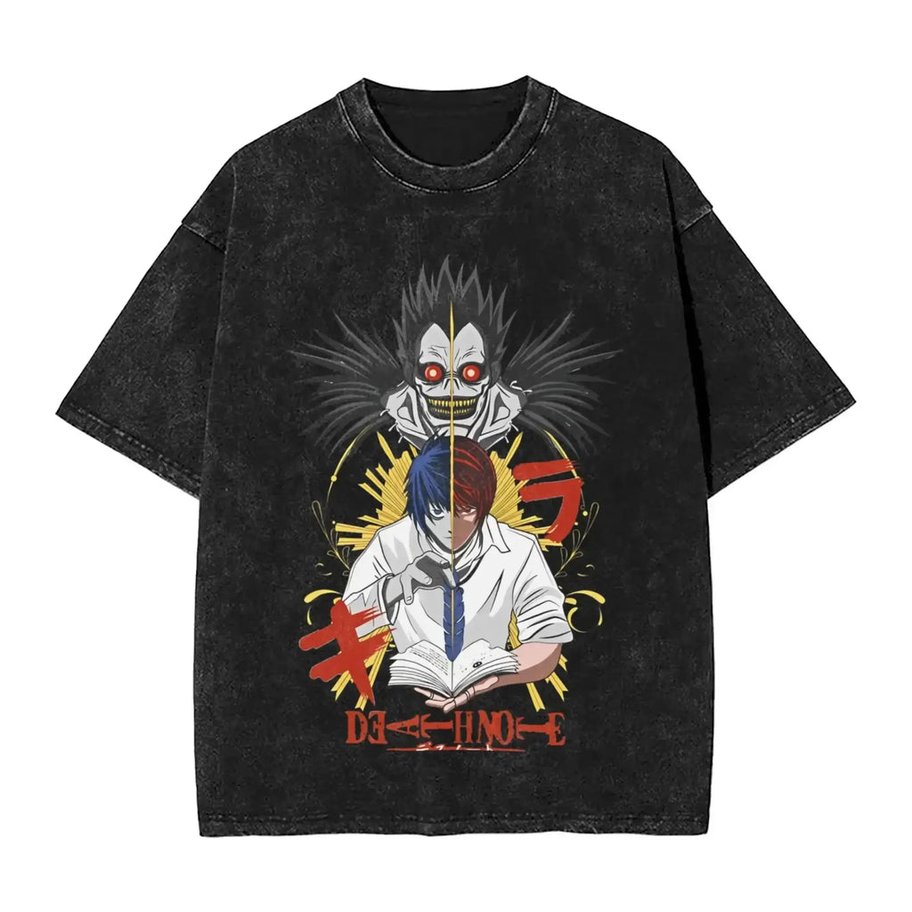 L Lawliet T-Shirt Death Note Vintage Washed Tee