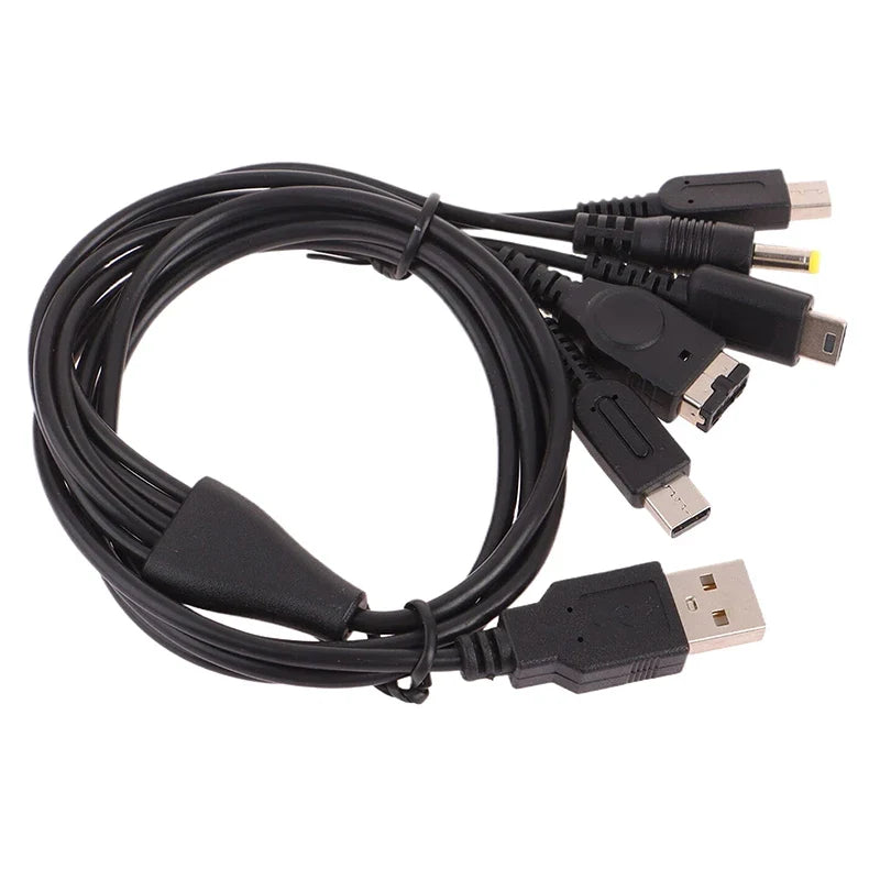 5-in-1 Multi-Console USB Charging Cable | 1.2M Fast Charger Cord for Nintendo 3DS, DSi, Wii U, GBA, PSP