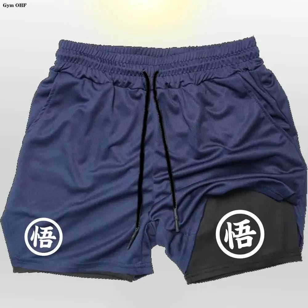 Dragon Ball Shorts: Power Up Your Workout! - Navy Blue-Black-1 / M