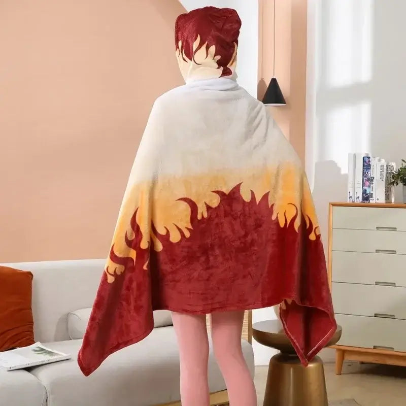 Demon Slayer Blanket: Tanjiro Anime Bathrobe & Cosplay Shawl