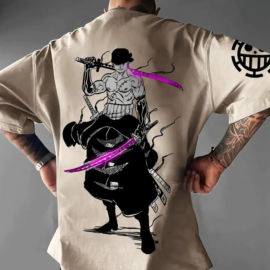 Roronoa Zoro T-Shirt: One Piece Anime Cotton Tee Men Boys