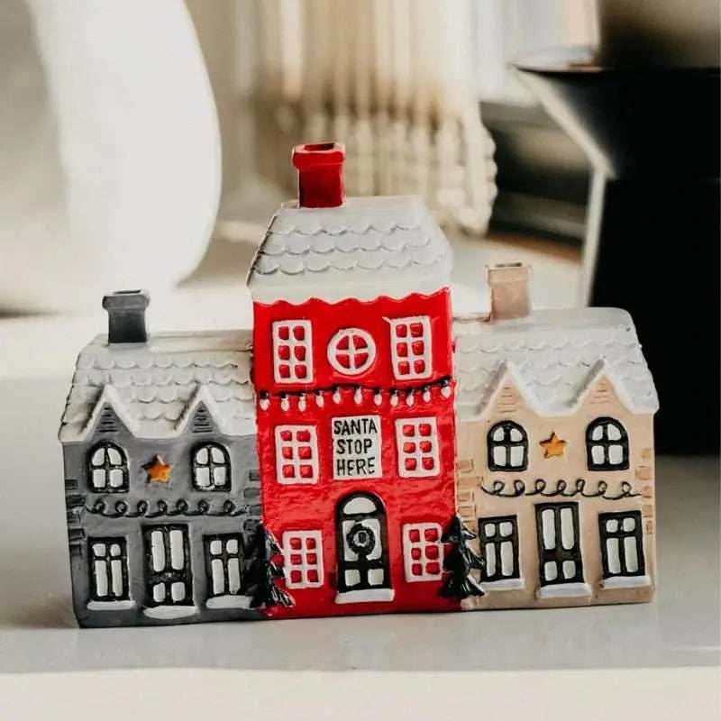 Christmas House Incense Burner - Resin Village Log Cabin Chimney Holder for Festive Home Decoration - spain