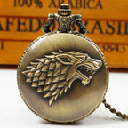 Personalized creative l Wolf Head three-dimensional carved pocket watch FOB Watch for men's Arabic numerals display quartz penda