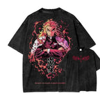 Retro Washed Anime Ghost Slayer Blade Oversized T-Shirt
