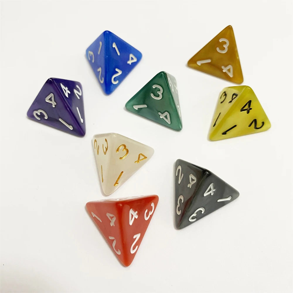 10 Pieces D4 4-sided Pearl Digital Dice For Tabletop Role Playing Games Math Teaching Accessory
