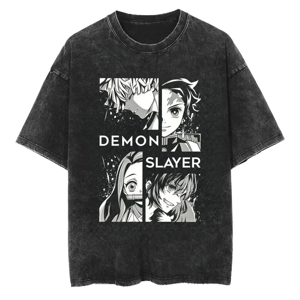 Demon Slayer T-Shirt Washed Tanjiro Nezuko Zenitsu Inosuke