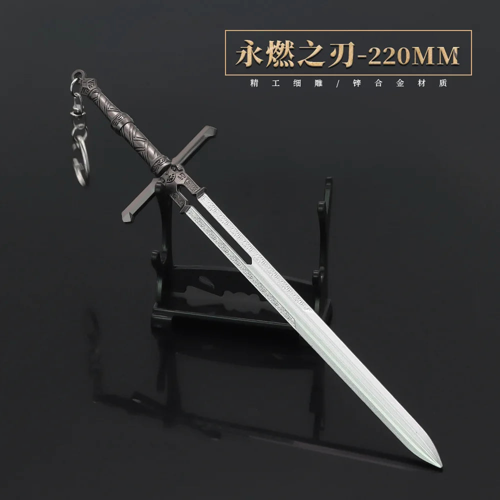 22CM Baldur's Gate 3 Game Peripheral The Sword in The Stone Githyanki Replica Miniature Cold Weapon Models Keychain