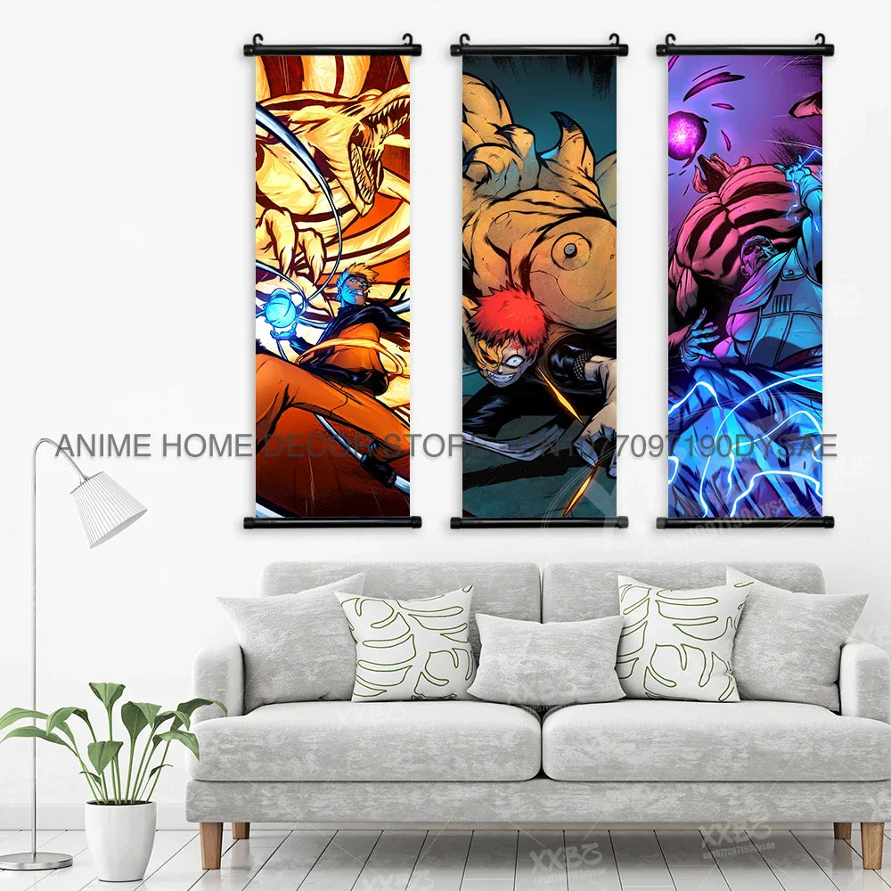 Uzumaki Naruto Posters: Sasuke & Madara Wall Art Scroll
