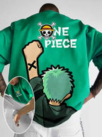 One Piece Graphic T-Shirt: Luffy & Zoro Oversized Streetwear