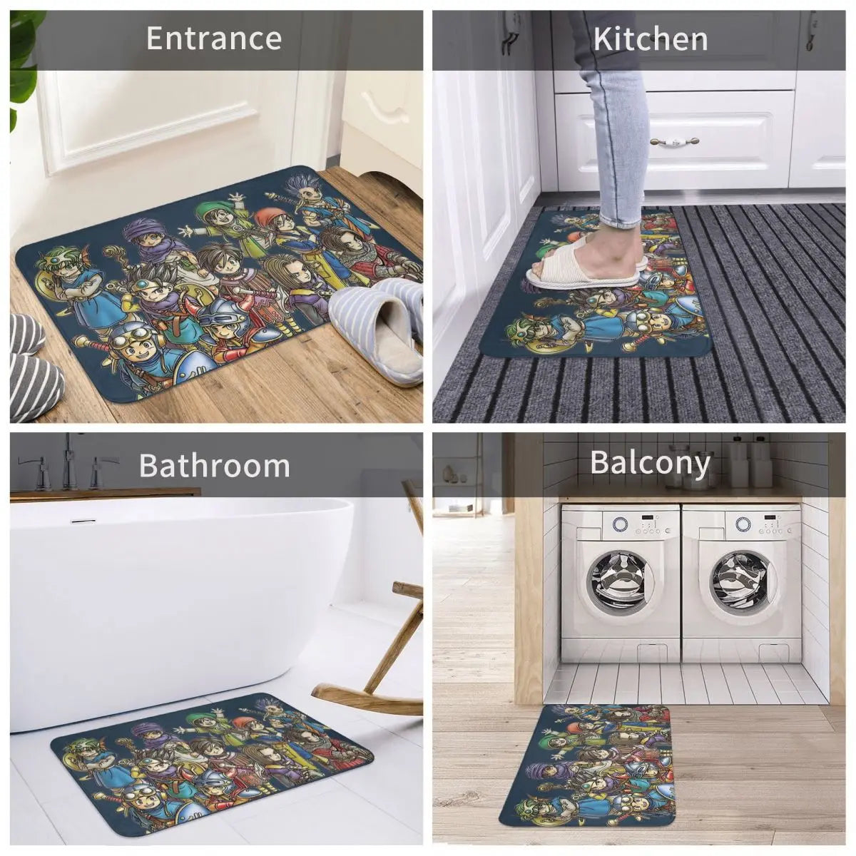 Dragon Quest – paillasson antidérapant, tapis de bain et de cuisine, décoration moderne pour la maison