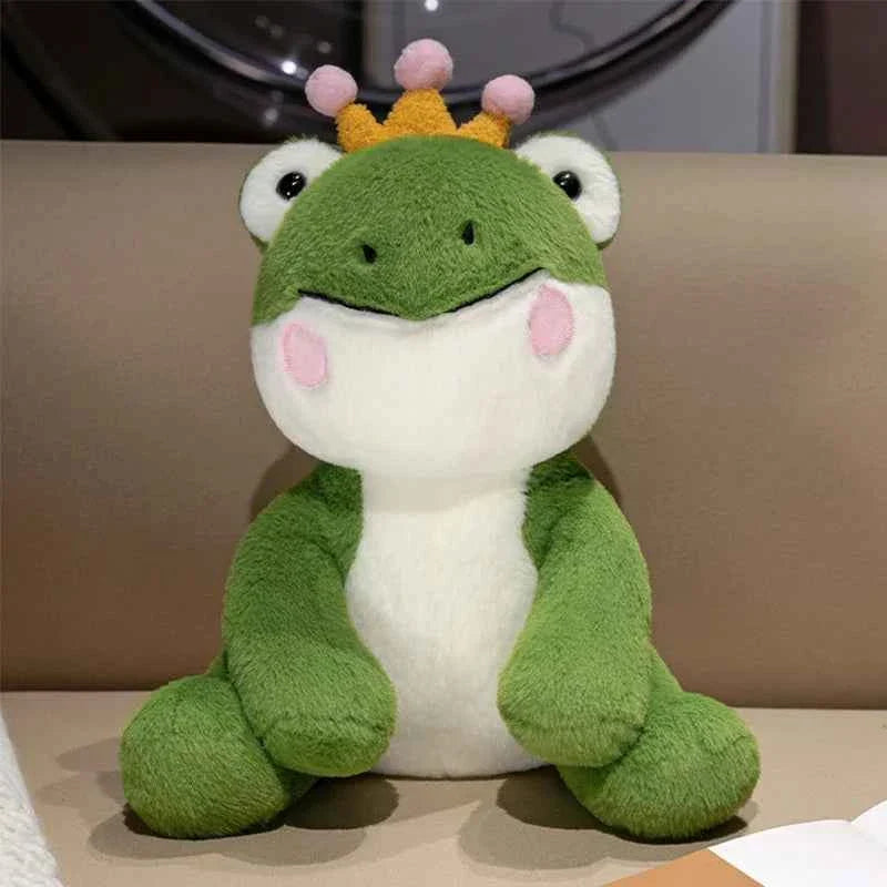 Funny Cute Green Frog Prince Plush Toy Soft