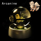 Pokemon 3D Crystal Ball Pokeballs with LED Light Base, Kids Anime Toy Gifts