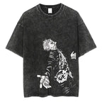 Anime Washed T-shirt: Vintage Harajuku Oversized Cotton Tee