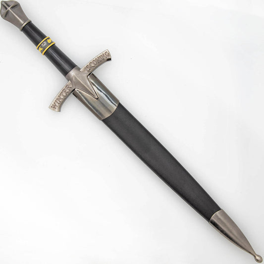 Shadow Embrace Winter Is Coming Engraved Black Dagger with Metal Fittings-0