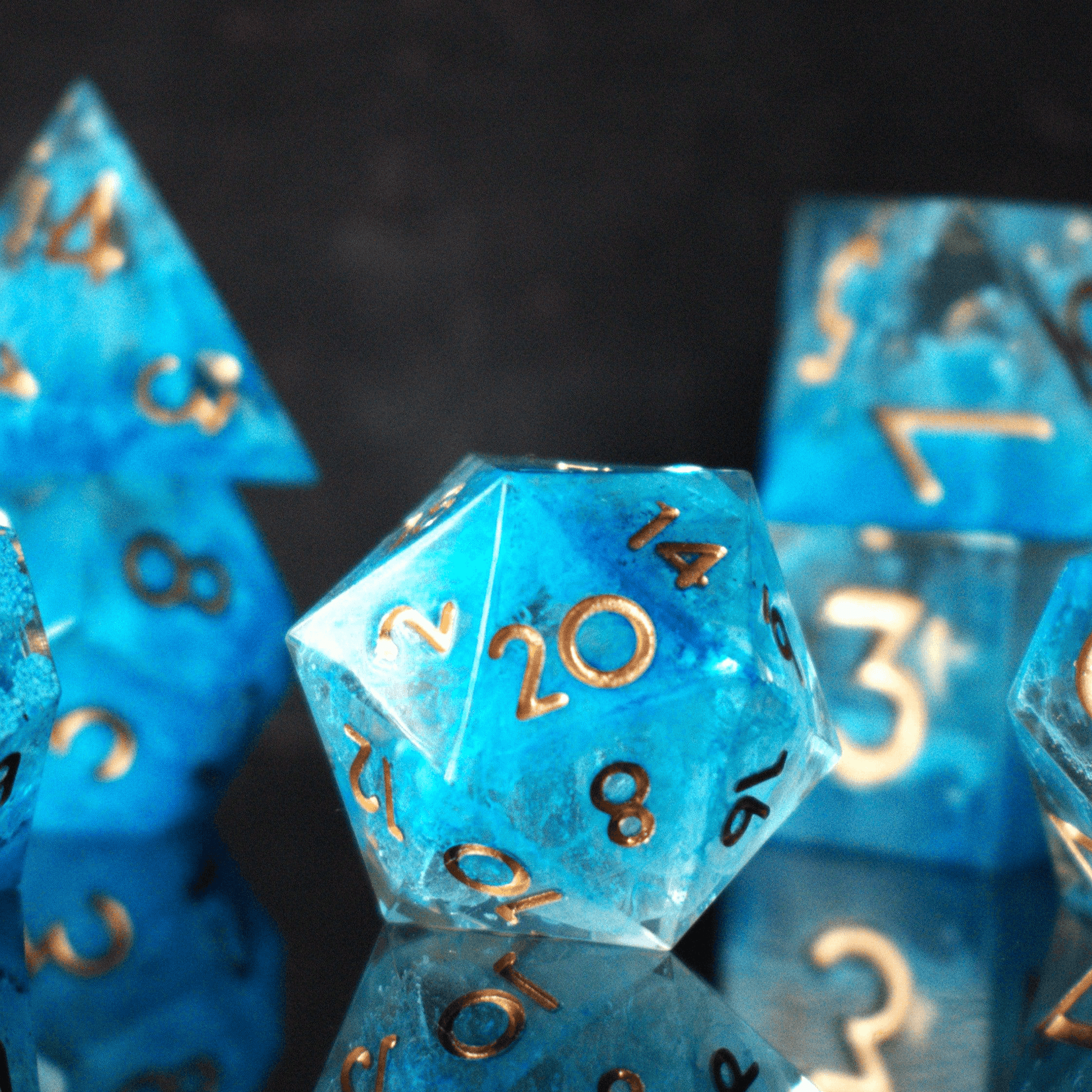 Shape of Water Sharp-Edged Resin Dice Set - 